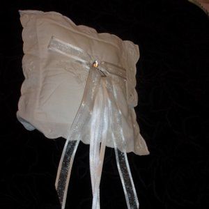 1 -  SQUARE  BATTENBURG  LACE & RHINESTONE RING BEARER PILLOW